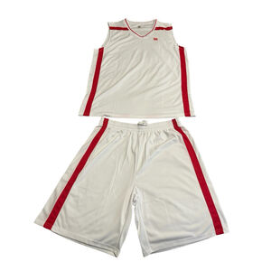 CBA Basketball Suit 2 Piece Set Shorts Tank Top Mens Size 2XL White Red NEW